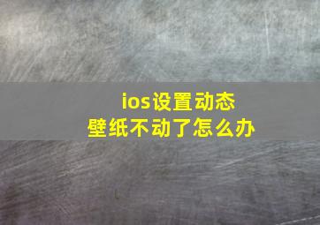 ios设置动态壁纸不动了怎么办