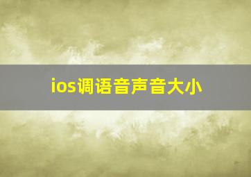 ios调语音声音大小