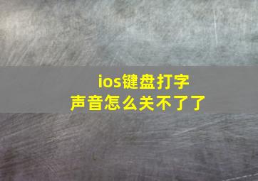 ios键盘打字声音怎么关不了了