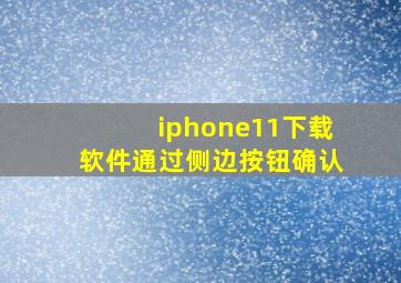 iphone11下载软件通过侧边按钮确认