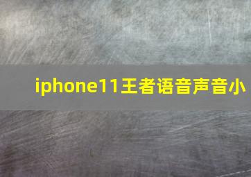 iphone11王者语音声音小