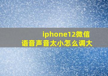 iphone12微信语音声音太小怎么调大