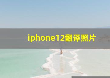 iphone12翻译照片