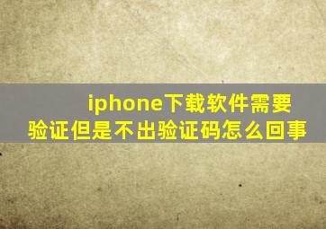 iphone下载软件需要验证但是不出验证码怎么回事