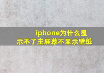 iphone为什么显示不了主屏幕不显示壁纸