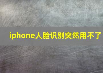 iphone人脸识别突然用不了