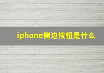 iphone侧边按钮是什么