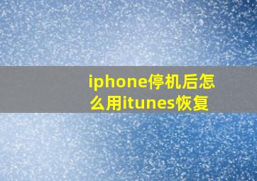 iphone停机后怎么用itunes恢复