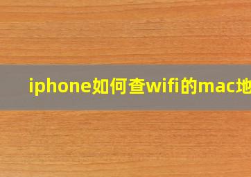 iphone如何查wifi的mac地址