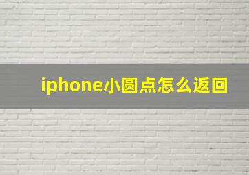 iphone小圆点怎么返回