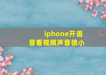 iphone开语音看视频声音很小