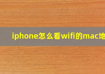 iphone怎么看wifi的mac地址