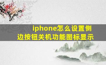 iphone怎么设置侧边按钮关机功能图标显示