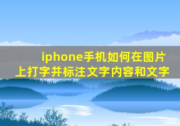 iphone手机如何在图片上打字并标注文字内容和文字