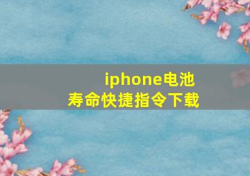 iphone电池寿命快捷指令下载