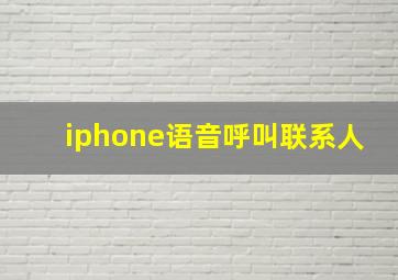 iphone语音呼叫联系人