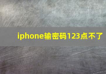 iphone输密码123点不了