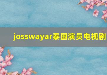 josswayar泰国演员电视剧