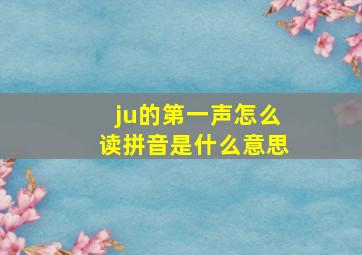 ju的第一声怎么读拼音是什么意思