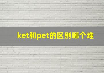 ket和pet的区别哪个难