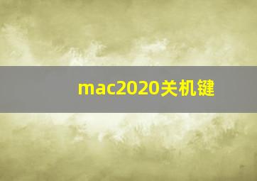 mac2020关机键