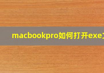 macbookpro如何打开exe文件