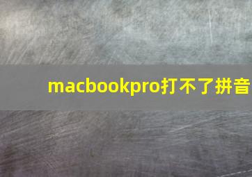 macbookpro打不了拼音