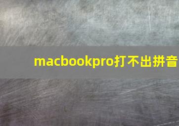 macbookpro打不出拼音