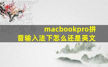 macbookpro拼音输入法下怎么还是英文