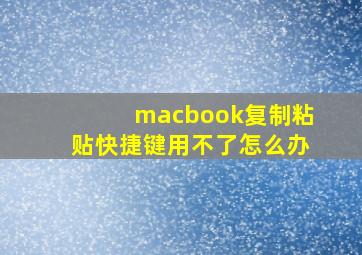 macbook复制粘贴快捷键用不了怎么办