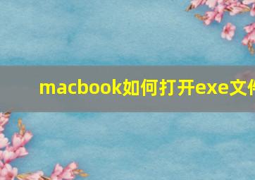 macbook如何打开exe文件