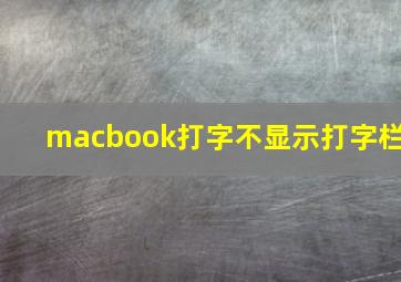 macbook打字不显示打字栏