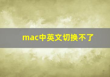 mac中英文切换不了