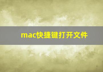 mac快捷键打开文件