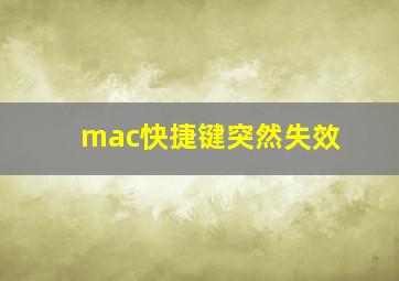 mac快捷键突然失效