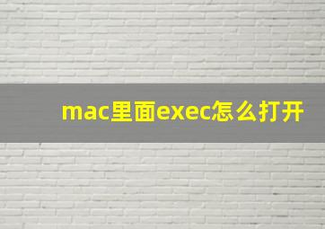 mac里面exec怎么打开