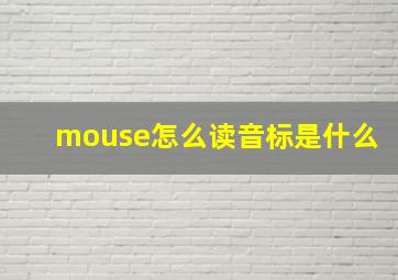 mouse怎么读音标是什么