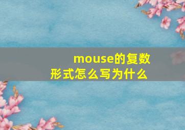 mouse的复数形式怎么写为什么