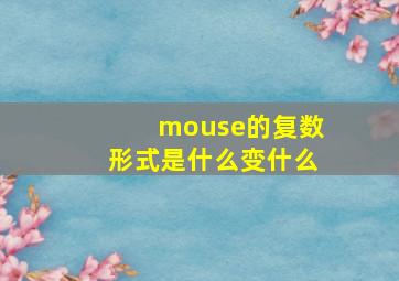 mouse的复数形式是什么变什么