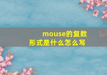 mouse的复数形式是什么怎么写