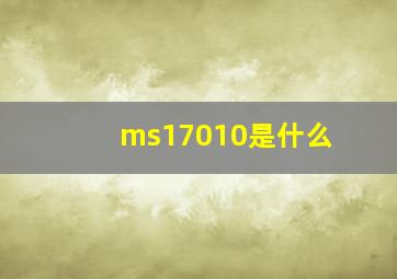 ms17010是什么