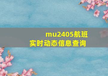 mu2405航班实时动态信息查询