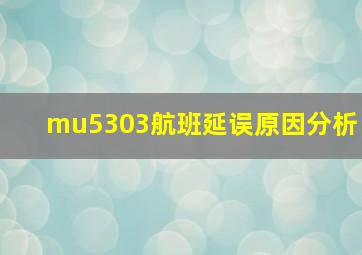 mu5303航班延误原因分析