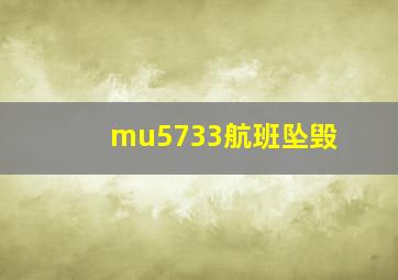 mu5733航班坠毁