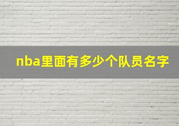 nba里面有多少个队员名字