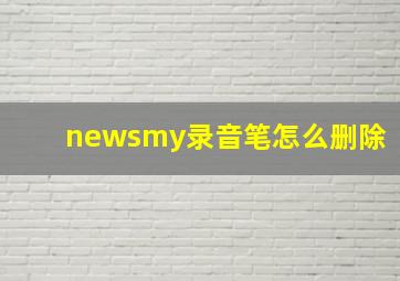 newsmy录音笔怎么删除