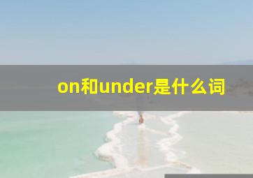 on和under是什么词