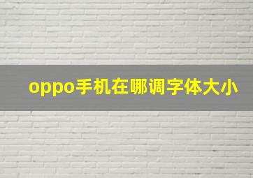 oppo手机在哪调字体大小