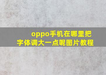 oppo手机在哪里把字体调大一点呢图片教程