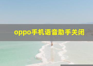 oppo手机语音助手关闭